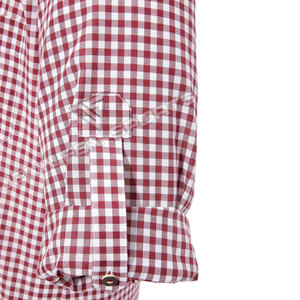 Chemises traditionnelles à carreaux rouges et blancs, chemise décontractée en coton à manches longues de style bavarois allemand pour hommes 2026 - Product Image 5