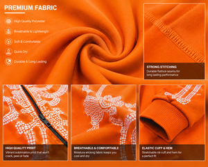 Sudadera con capucha para hombre con diseño de esqueleto naranja y pedrería, con cremallera completa y máscara tipo balaclava, patrón de calavera de cristal, estilo gótico, hip hop, streetwear - Product Image 5