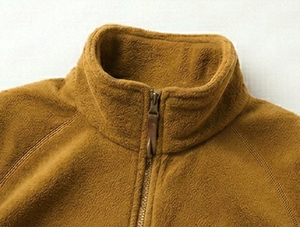 Chaqueta Polar para Hombre, Cierre Completo, Cuello Alto, Estilo Casual para Otoño, Color Sólido, Material de Poliéster Transpirable, Corte Regular - Product Image 3