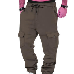 Pantalon de jogging en velours côtelé de coton pour homme, personnalisé, en gros, décontracté, streetwear, vert, avec cordon de serrage, polaire hiver, OEM - Product Image 3