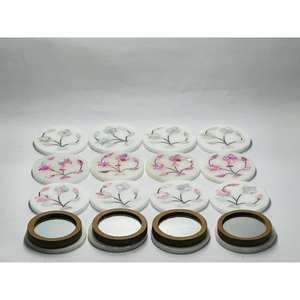 Lujoso espejo de mármol con incrustaciones de madreperla, diseño de flores, calidad estándar con acabado pulido para regalos - Product Image 1