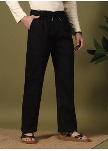 Pantalon d'été décontracté en mélange de coton léger et élégant de haute qualité, coupe ajustée de luxe, en promotion, exportateur - Product Image 3