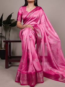 Sari ethnique traditionnel indien en tissage Zari pour les occasions de mariage et les événements festifs pour femmes, tenue élégante et tendance - Product Image 1