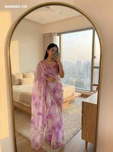 Collection de Sarees et Blouses en Chiffon Fantaisie avec Imprimé Prisme et Broderies – Nouvelle Collection Élégante et Tendance – Saree Love - Product Image 6