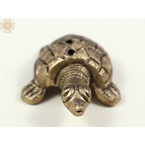 Estatuilla de tortuga de latón de 1 pulgada hecha a mano, pequeño artículo de decoración para el hogar - Product Image 2