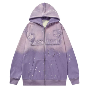 Sudadera con Capucha Personalizada con Lavado Ácido, Diseño Otoñal, Bordado con Impresión Digital, Ecológica, Unisex, de Lujo, en Poliéster/Algodón - Product Image 4
