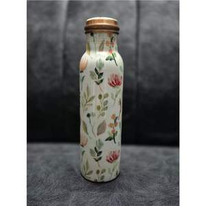 Botella de Agua de Cobre con Estampado Floral de Lujo - Frasco de Cobre Puro para la Salud Ayurvédica - Botella Deportiva a Prueba de Fugas para Yoga - Regalo al por Mayor - Product Image 6