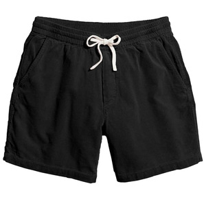 Shorts en coton noir pour homme, taille mi-haute, décontractés, respirants, avec poches, longueur courte - Product Image 1