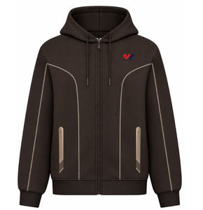Mens Black Full <b>Zip</b> <b>Hooded</b> Fleece Sweatshirt Streetwear Pullover Hoodie With Side <b>Zip</b> Pockets Long Sleeve Front Pocket - Product Image 2