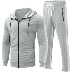 Conjunto Deportivo Informal para Hombre, con Cierre de Cremallera, Top y Pantalones, para Gimnasio, Running, Fitness, Actividades al Aire Libre, Ligero - Product Image 1