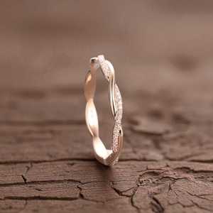 Minimalist Moissanite Round Cut Diamond <b>Eternity</b> Rope Band <b>Ring</b> For Women's Original 925 <b>Silver</b> Fine Birthdays Gift For Partner - Product Image 5