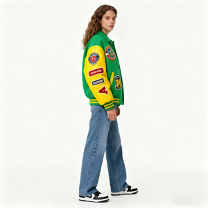 High-Quality Varsity Jacket Men & Women, Custom Embroidery with Leather Sleeves, Baseball Letterman Style - Product Image 3