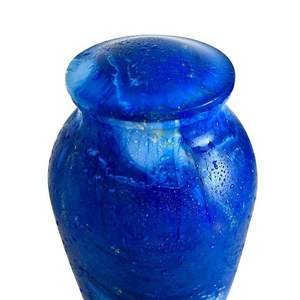 แจกันเซรามิกสีน้ำเงินทำมือ รูปทรงวงรี ดีไซน์ร่วมสมัย เคลือบสีอย่างประณีต สำหรับตกแต่งโต๊ะ - Product Image 2