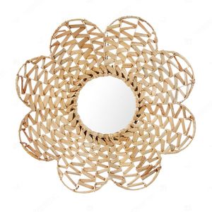 Nature Feature Boho Decorative Woven Seagrass Jute Water Hyacinth Handmade Eco-Friendly Wedding Wall <b>Mirror</b> for Babyroom Decor - Product Image 4