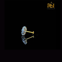Sovereign Piercing de nez Mandala ajouré avec diamant de laboratoire rond, en or massif 9K 14K 18K, Bijoux fins