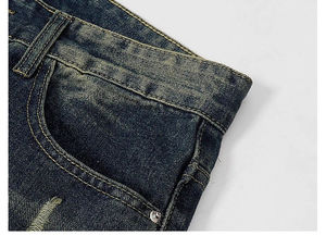 Jeans de Mezclilla Casuales para Hombre, Estilo Desgastado, Corte Holgado, Ajuste Recto y Delgado, Alta Calidad, Opción de Logotipo Personalizado, Precio al por Mayor - Product Image 5