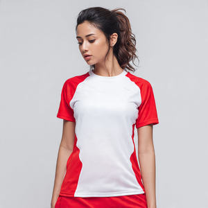 เสื้อยืดโออีเอ็ม 100% โพลีเอสเตอร์ น้ำหนักเบา แห้งเร็ว ทรงเข้ารูปสำหรับผู้หญิง เหมาะสำหรับออกกำลังกาย ฟิตเนส เสื้อยืดแห้งเร็วสำหรับผู้หญิง - Product Image 6