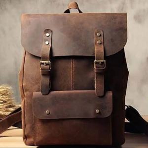 Leather <b>Backpack</b> Lady Rucksack Hipster Laptop Gym Customizable Color 10L Capacity Vintage Casual LBK-0099 - Product Image 1