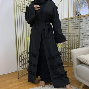 2023 Dubai Open Abaya for Women Satin Lined Eid Ramadan <b>Kaftan</b> with Embroidery Hijab Dress From World Islam Robe Caftan Style - Product Image 2
