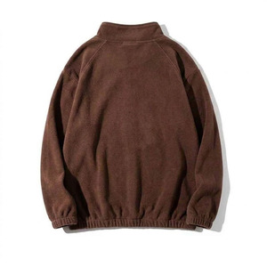 Sudadera con capucha casual de manga larga con cremallera de un cuarto, con logo personalizado estampado, 100% algodón, tejido de rizo, teñido liso, transpirable - Product Image 3