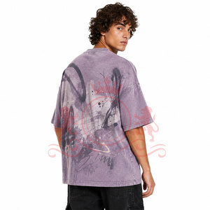 Camiseta Oversize con Hombros Caídos y Efecto Desgastado, con Acabado Premium Lavado para un Look Casual y Cómodo para el Día a Día - Product Image 3