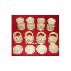 Quemadores de Aceite Aromático de Piedra Jabonosa Natural Hechos a Mano con Diseño Floral Tallado, para Decoración del Hogar y Hoteles y para Revender - Product Image 4