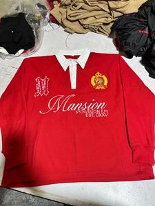 Polo Rojo de Manga Larga para Hombre, Logotipo Bordado, Tela Oxford, Estilo Inglés, Estilo Personalizado, Venta al Por Mayor, OEM - Product Image 4