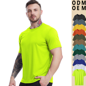 Camiseta Deportiva de Algodón para Hombre, Cuello Redondo, Manga Corta, Color Sólido, Corte Regular, Diseño Liso, Tejido Transpirable - Product Image 6