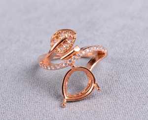 Bague semi-montée en argent sterling 925, taille poire 8x6mm, pré-découpée pour la création de bijoux DIY avec pierres précieuses - Product Image 3