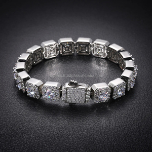 RB Gems India's Unisex High Quality D Color Heart Cut White Diamond VVS Clarity GIA Certified 14K <b>Gold</b> Sterling Charm <b>Bracelet</b> - Product Image 1