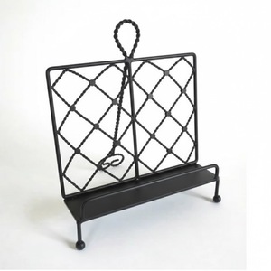 Ensemble de 2 supports multifonctions en fer forgé noir pour livres de cuisine, pour la maison, le bureau, la décoration du salon, faits à la main - Product Image 6