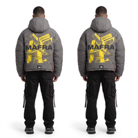 Doudoune courte modulaire en nylon froissé avec manches amovibles, manteau streetwear d'hiver OEM