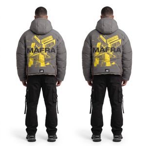 Doudoune courte modulaire en nylon froissé avec manches amovibles, manteau streetwear d'hiver OEM - Product Image 2