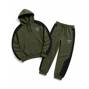 Conjunto Deportivo Unisex con Capucha y Bloques de Color, 100% Algodón, 450 g/m², Sudadera Casual con Bolsillos y Cordón Ajustable - Product Image 1