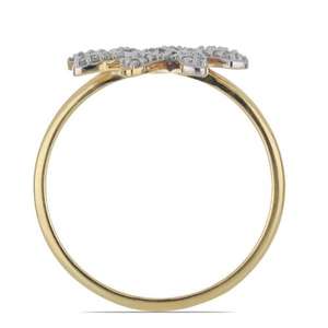 Bague en or massif 14 carats sertie de diamants blancs cultivés en laboratoire, faite à la main, bijoux en gros, bague pour femme, design floral unique, cadeau pour elle - Product Image 4