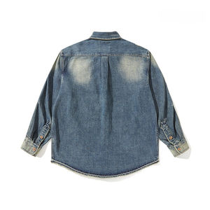 Camisa vaquera de hombre CITY BOY, estilo retro japonés, nueva colección otoño-invierno, gruesa, con agujeros, de alta calidad. - Product Image 2