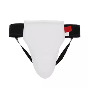 Protège-entrejambe en cuir personnalisé de haute qualité avec logo pour le karaté et le MMA, pour l'entraînement sportif, couleur et taille personnalisables, surpiqûres blanches, international - Product Image 2