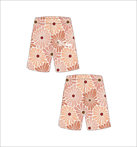 Pantalones Cortos de Baloncesto Personalizados, Color Beige y con Estampado Floral Durazno, Ligeros, Transpirables, de Malla, para Entrenamiento Deportivo y Ropa Urbana - Product Image 1