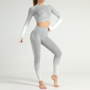 Ensemble de yoga sans couture 2 pièces en tissu intelligent respirant et écologique de qualité supérieure pour femme, collection mode 2026, imprimé, vente en gros - Product Image 1