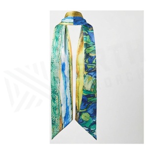 Pañuelo Largo de Seda para Mujer Noemi-Chow, Estampado Abstracto Pintado a Mano, Accesorio de Moda Multifuncional para Todas las Temporadas - Product Image 2