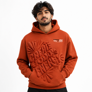 Sweat à capuche premium pour homme avec impression en relief 3D, doublure en polaire chaude, coupe décontractée, designs personnalisés, idéal pour la mode - Product Image 5