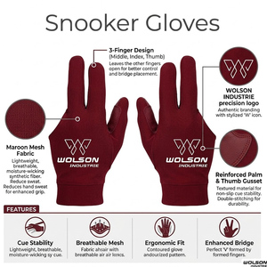 <b>Top</b> Selling & Professional Snooker Chalk with Breathable Polyester/<b>Lycra</b> Fabric Adjustable for Smooth Cue Action Performance - Product Image 4