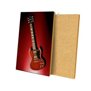 Album photo en bois avec impression de guitare, art mural en MDF imprimé numériquement brillant - Product Image 1