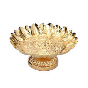 Corbeille à fruits décorative dorée sur piédestal, présentoir à desserts, plateau de service pour salon, cadeau de pendaison de crémaillère - Product Image 5