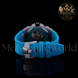 Montre à quartz pour homme, forme ronde, avec diamants, pour mariage et soirée, bracelet en caoutchouc, disponible au meilleur prix abordable. - Product Image 2