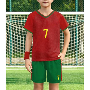 Ensemble uniforme de football pour enfants, maillot de football respirant à séchage rapide, kit d'entraînement d'équipe personnalisé pour petits enfants, vêtements de sport pour garçons - Product Image 5
