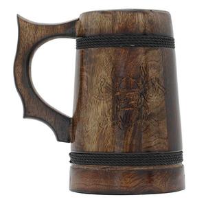Handmade Rustic Solid Wood Tankard Beer Mug Round Shape Indoor <b>Home</b> Decor 100% Handcrafted Eco-Friendly - Product Image 3