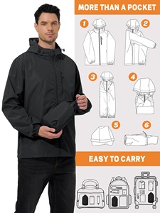 Chaqueta Bomber de Poliéster Impermeable, Transpirable y Ecológica para Hombre, de Secado Rápido, Ligera, con Capucha y Bolsillos Laterales, Venta al Por Mayor - Product Image 4