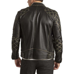 Men's Black PU Leather Moto <b>Jacket</b> Stand Collar Zipper Closure Slim Fit Regular Sleeve Solid Color Autumn Wear - Product Image 2