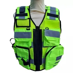 Chaleco de Seguridad de Alta Visibilidad, Chaqueta de Trabajo Reflectante con Múltiples Bolsillos, Malla Transpirable - Product Image 1
